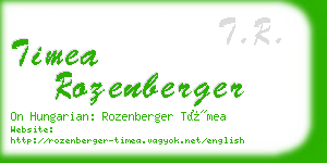timea rozenberger business card